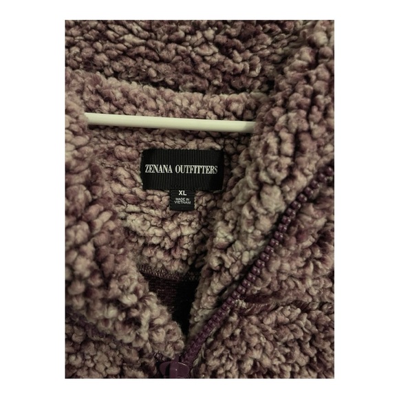 Zenana Outfitters Womens XL Quarter Zip Maroon Sherpa Fleece Sweater SOFT - Picture 2 of 8